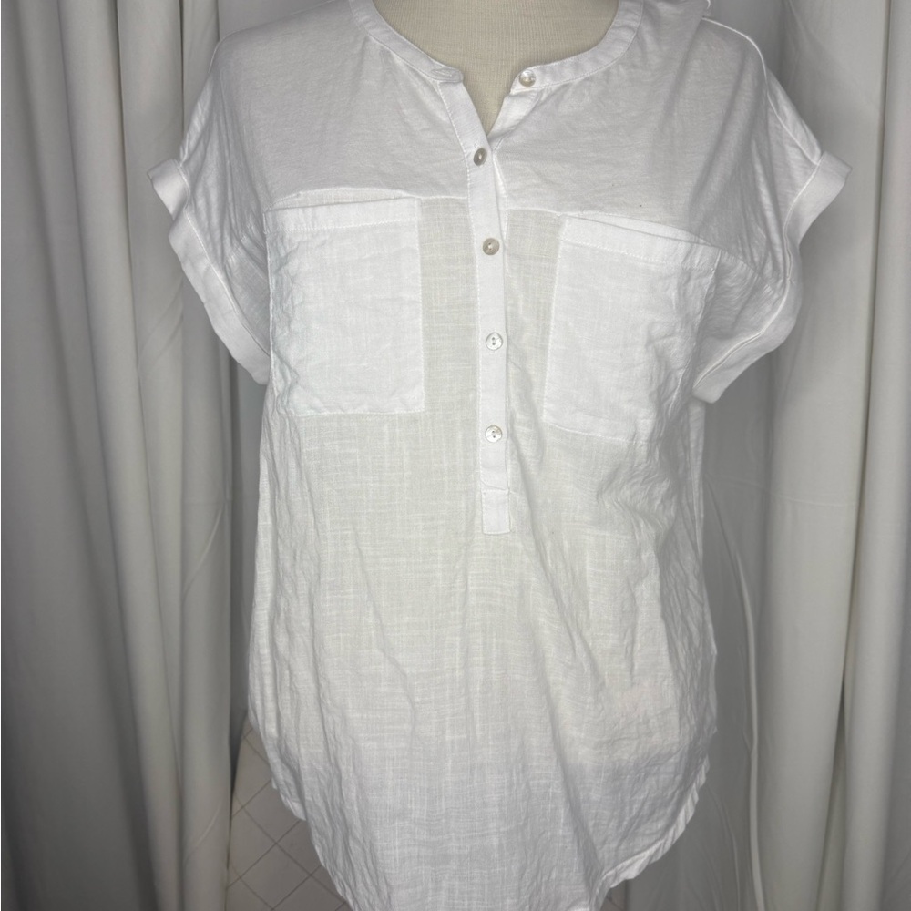 Lucky Brand White Button-Down Shirt